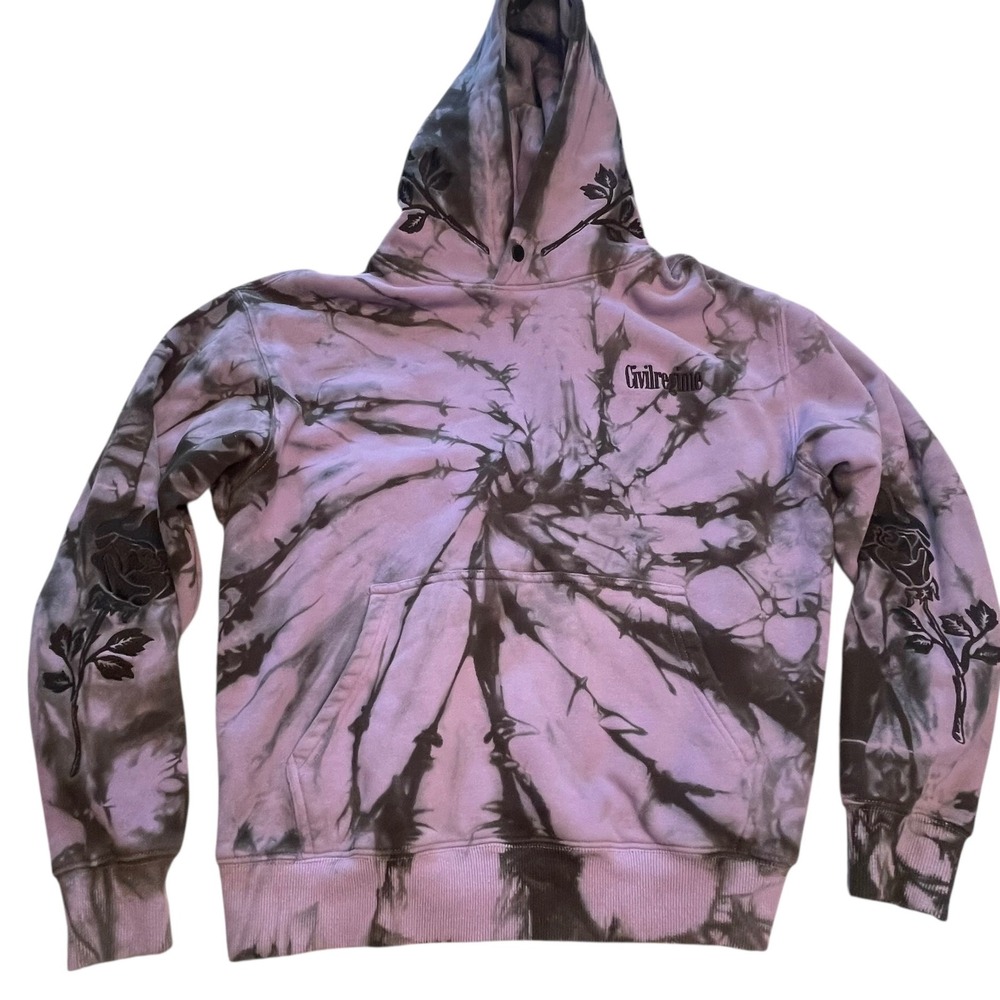 Civil Regime Forever Rose Lavender‎ Dreams Wash Tie Dye Snap Hoodie Size Medium